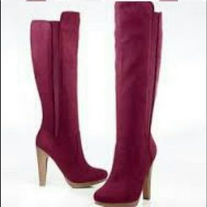 Women’s Paula Abdul burgundy heel boots new